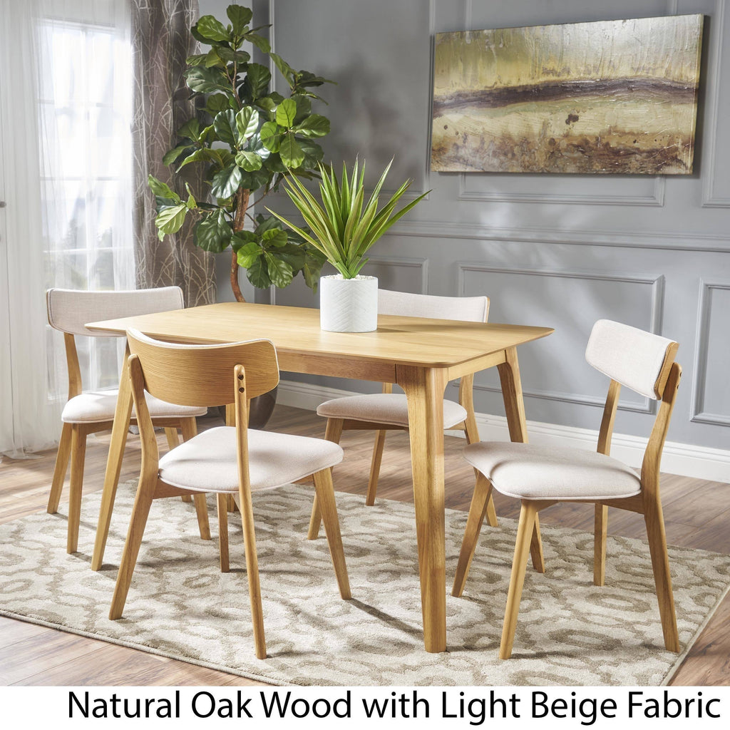 5-Piece Wood Rectangle Dining Set K360