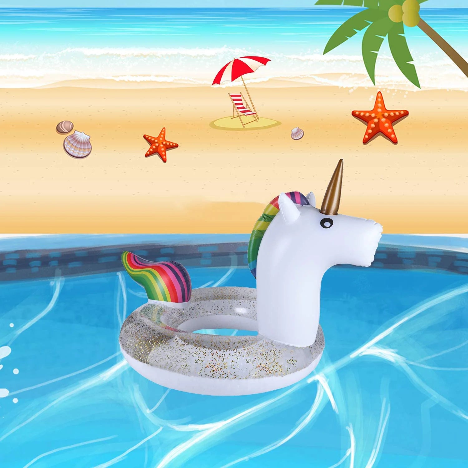 Inflatable Sea Horse Swimming Ring Water Toy (36 inc) C52462