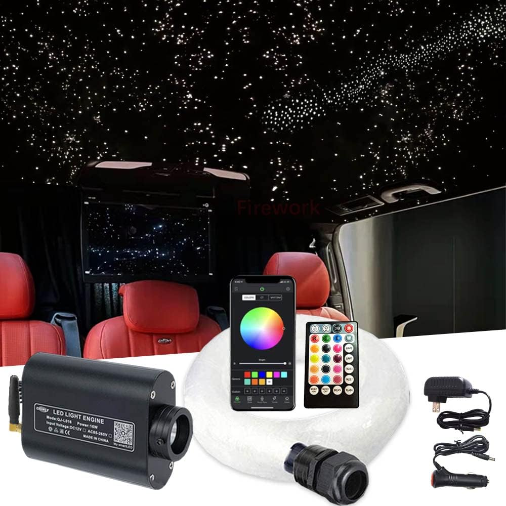 420pcs 0.03in 9.8ft RGBW LED Fiber Optic Star Ceiling Light Kit H92935