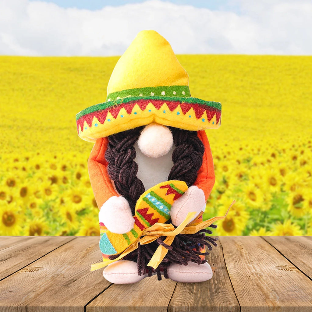 Wide Brimmed Hat Dwarf Doll Decoration N894