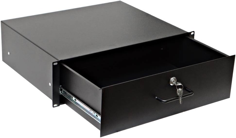 3 Space Rack Case Drawer with Lock & Key 3U L46305
