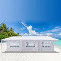 White 10' x 30' Canopy Tent with 7 Removable Sidewalls and Carry Bag G722