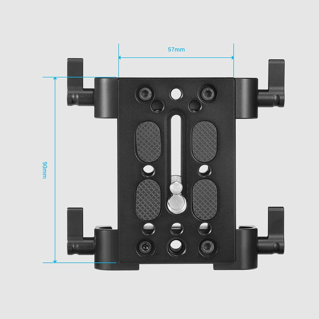 Camera Tripod Mounting Baseplate with 15mm Rod Clamp Rail Block Z7872