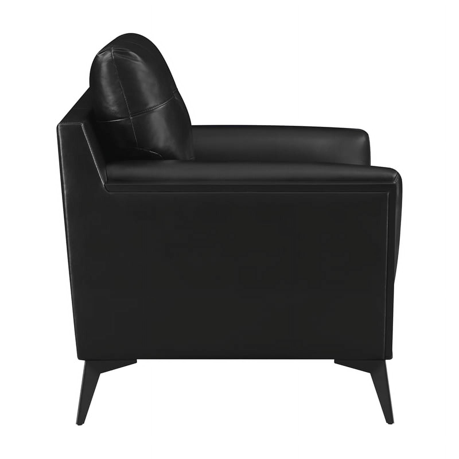 Modern Faux Leather Upholstered Turfed Chair in Black S159