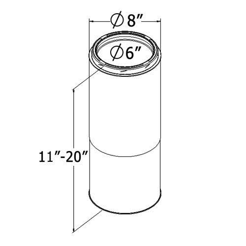 6 in. All-Fuel HT Chimney & 11 in. to 20 in. Adjustable Pipe S660338