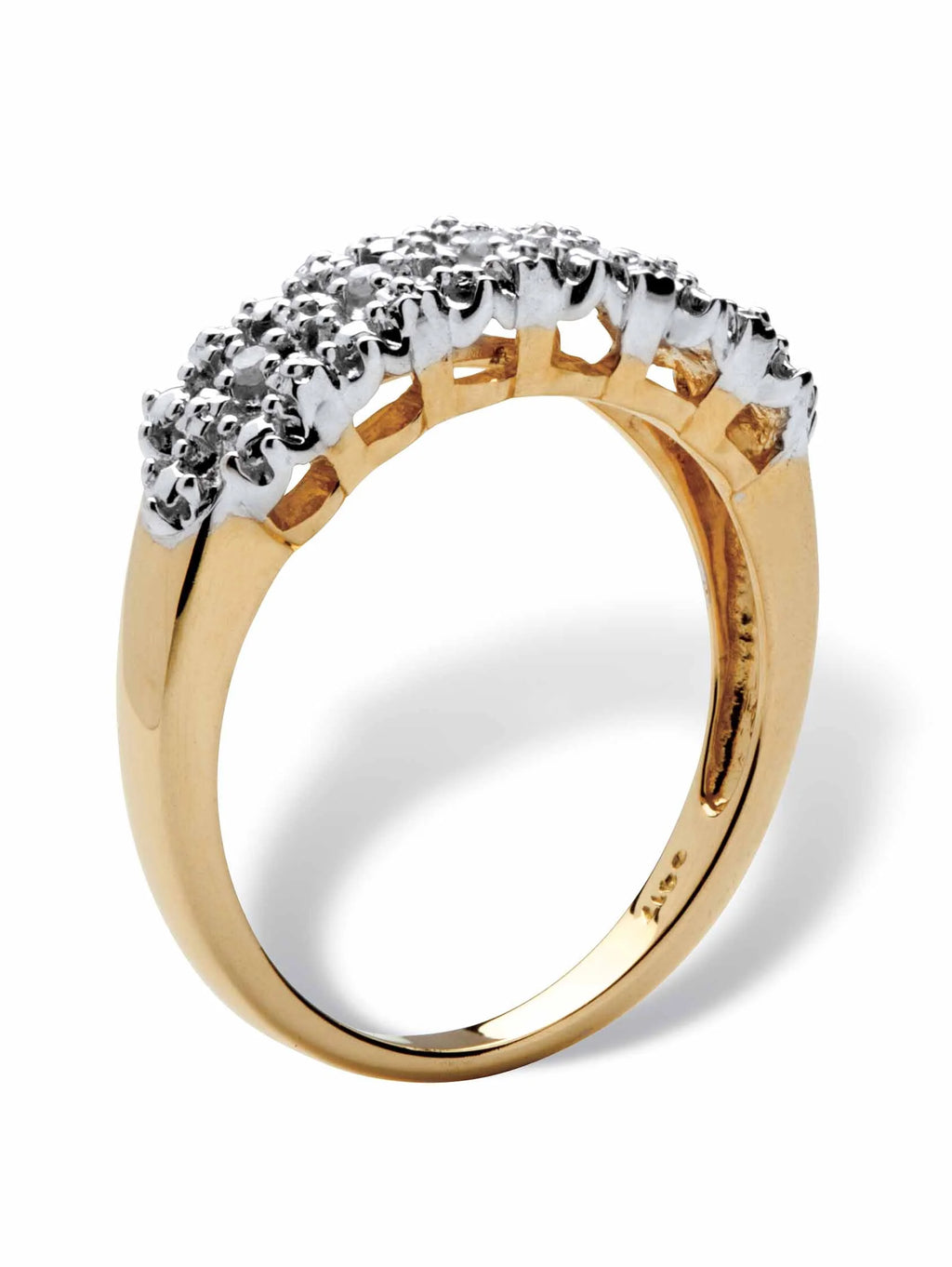10k Yellow Gold Diamond Accent Cluster Ring P514525