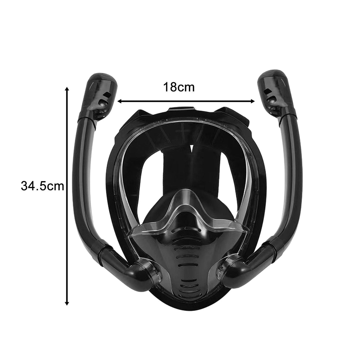 Snorkeling Double Tube Swimming Goggles with Camera Mount Black I279031