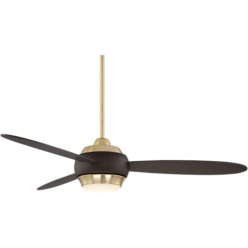 Modern Ceiling Fan with Light LED Dimmable Bronze and Soft Brass H987