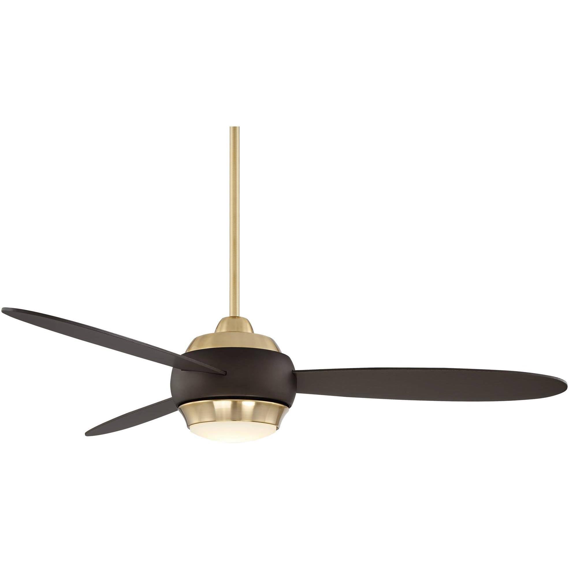 Modern Ceiling Fan with Light LED Dimmable Bronze and Soft Brass H987