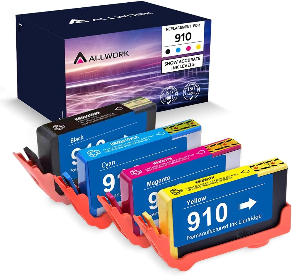 Ink Cartridge Replacement for HP Officejet Pro 8035 AIO Series Printer 4 Color (KCMY) Pack of 2 Z29836