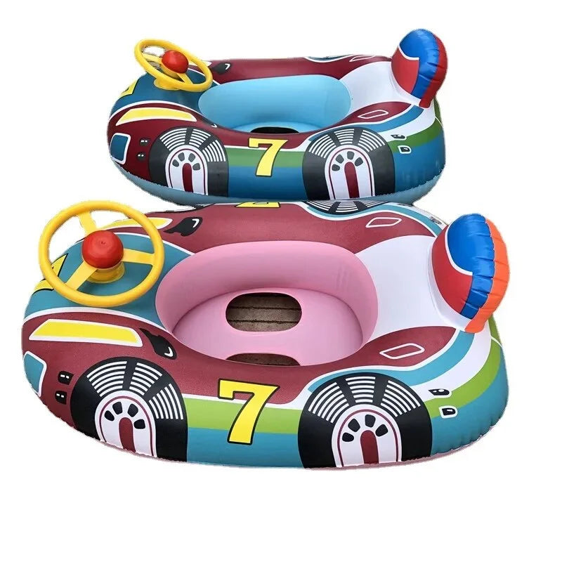 Inflatable Baby Swimming Rings Seat Sun Shade Toddler Swim Circle Pool Water Toys Z25769