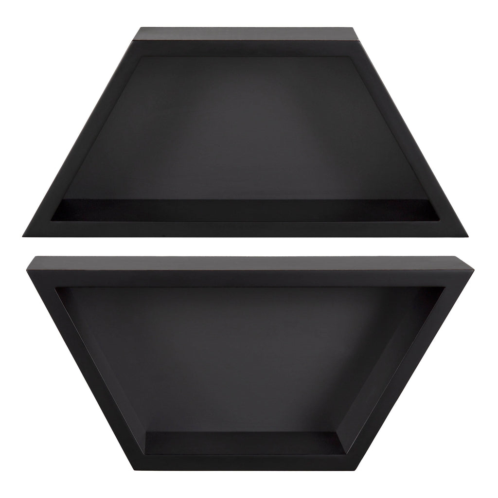 Black Wall Shelf Set of 2 D4392