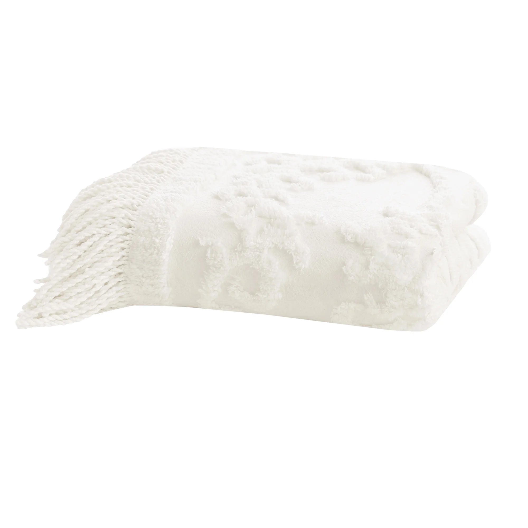 Off-White Chenille Tufted Throw, 50" x 60" G1846
