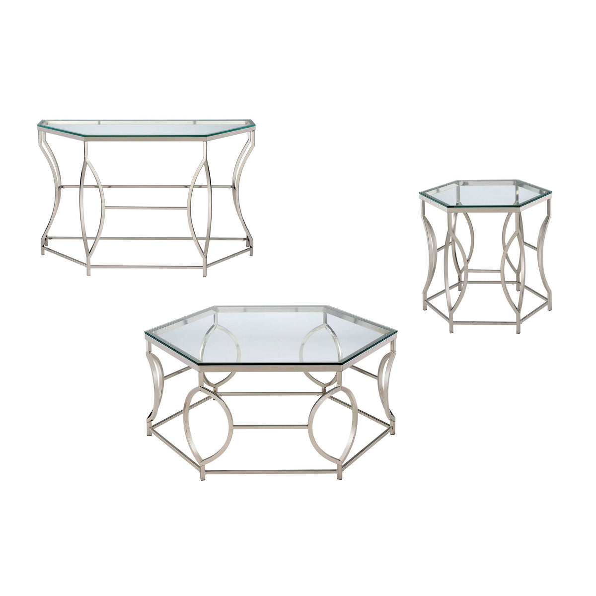 Chrome Glass Top End Table I363847