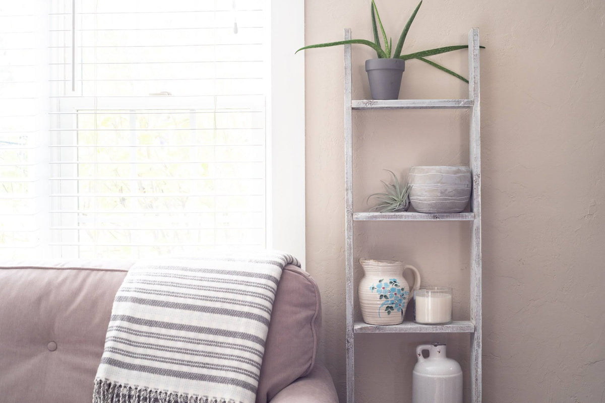 Turquoise 5 Foot Decorative Bookcase Ladder K5360