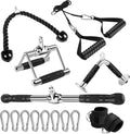 Cable Machine Attachments with Tricep Rope, V Shaped Bar, Straight Bar, Double D Handles, Ankle Straps Q19431