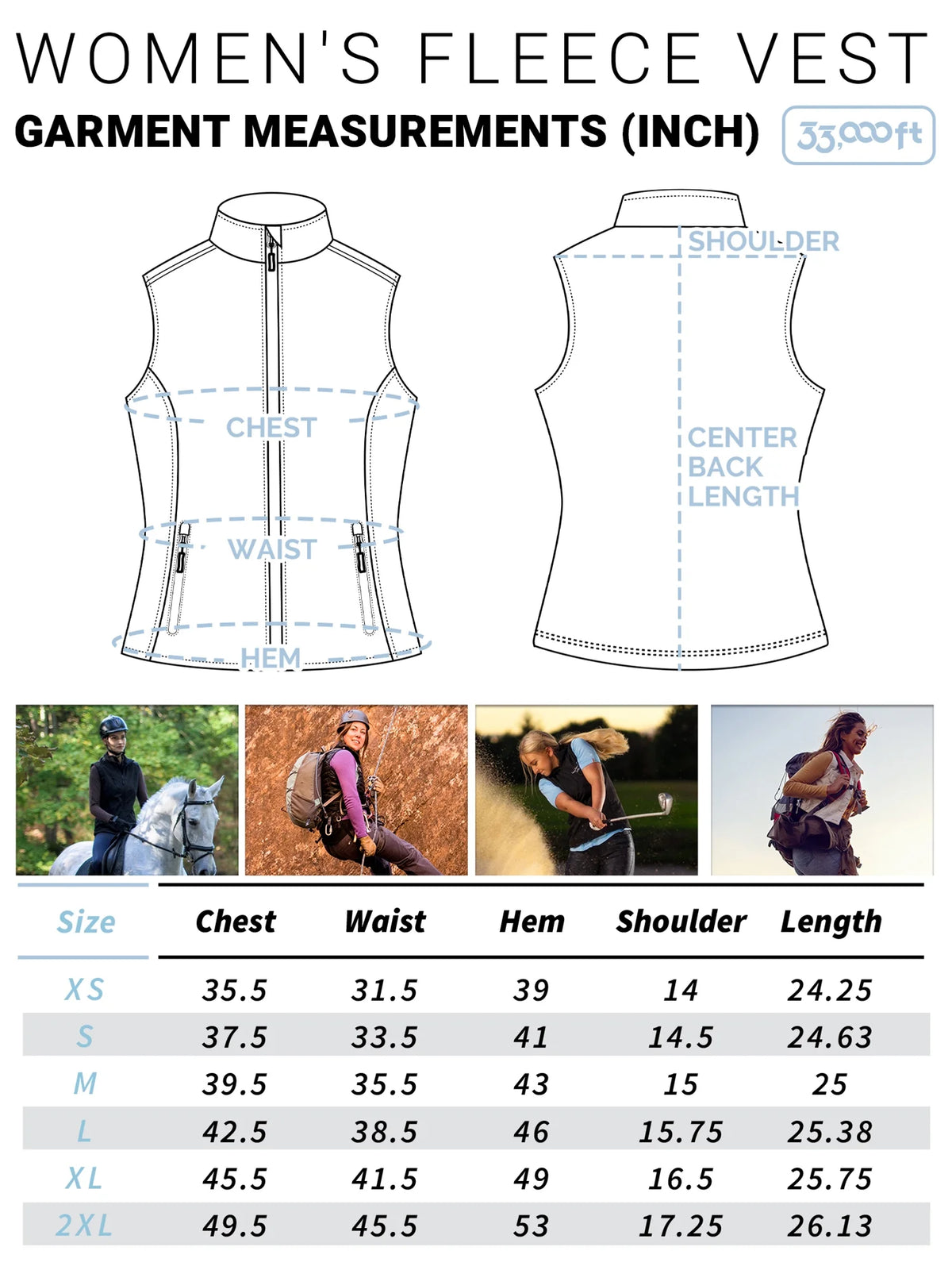 Lightweight Fleece Vest with Zip Up Pockets D1763