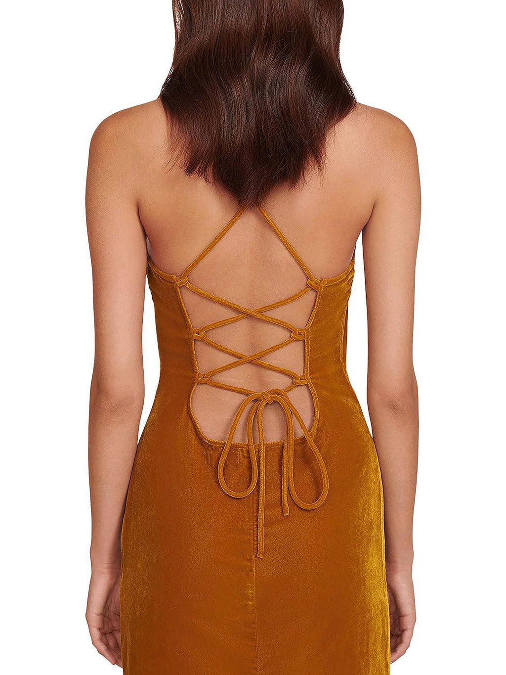 Velvet Lace-Up Sheath Dress E94239