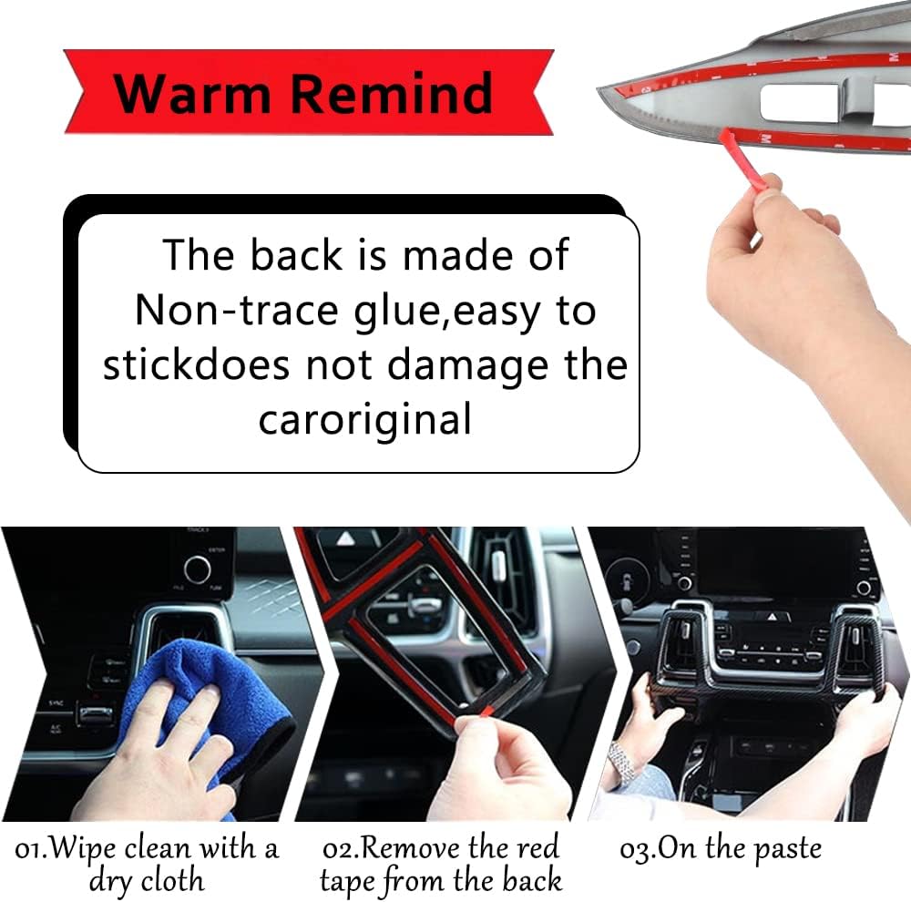Dashboard Center Console Trim Panel Decals Sticker Kit Compatible with 2017-2022 Hyundai Genesis G70 Pack of 2 F6994