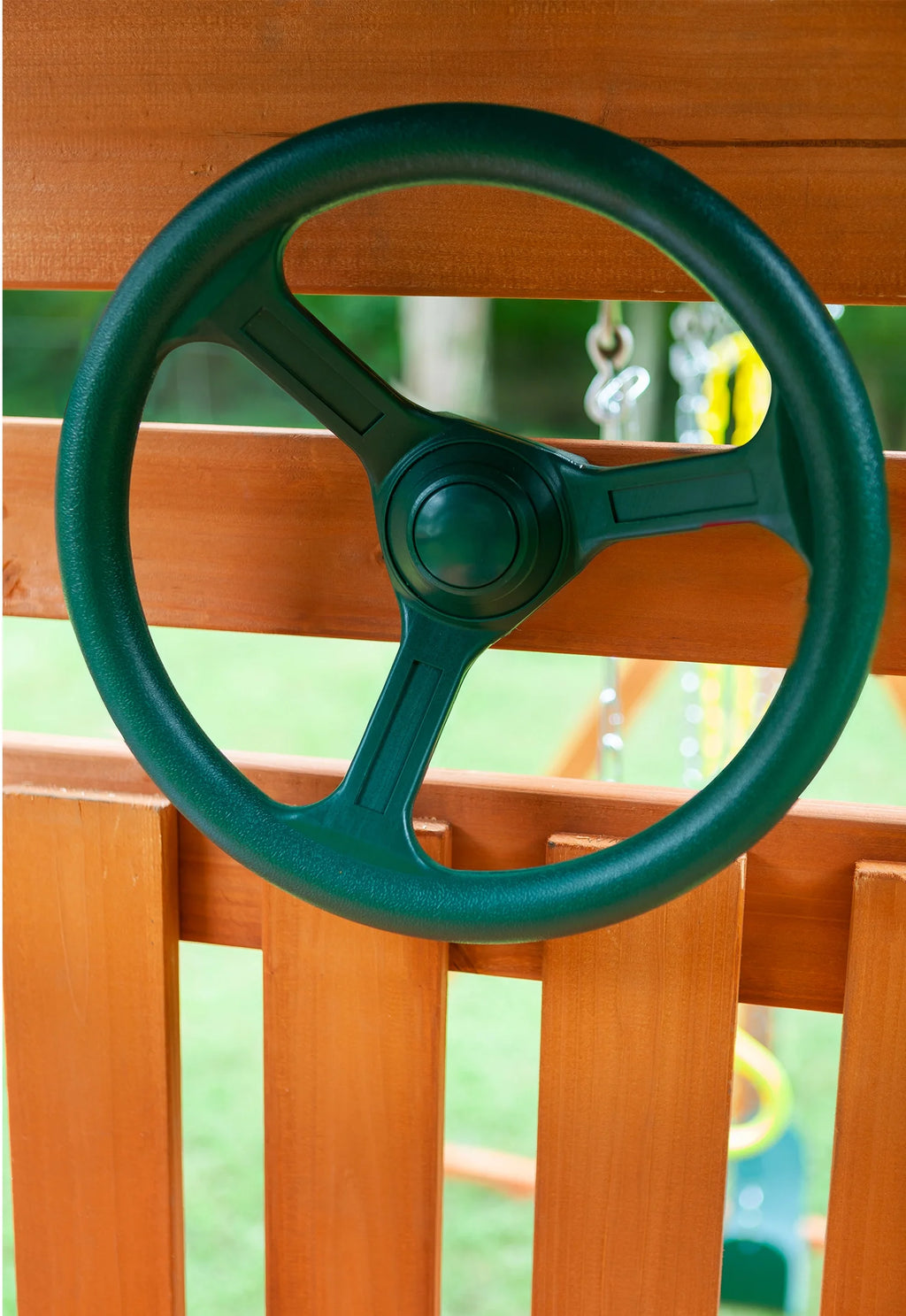 Wooden Swing Sets with Tarp Roof & Green Slide Z373