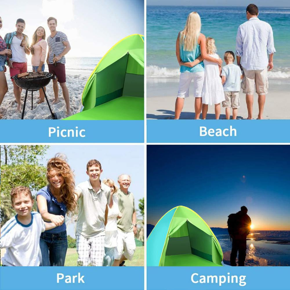 Green/Cyan Pop Up Beach Tent with Carry Bag S8108