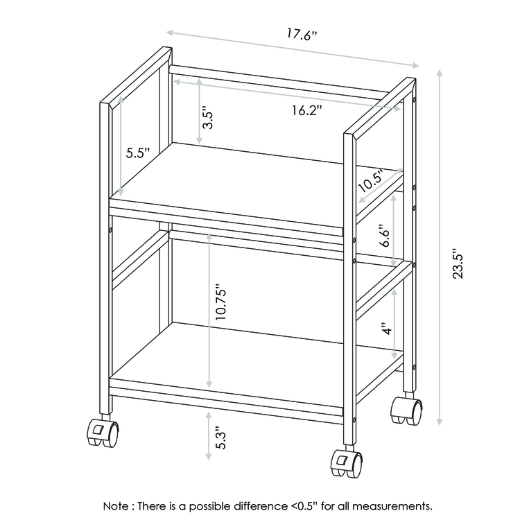 Dark Walnut Storage Cart with Casters G441