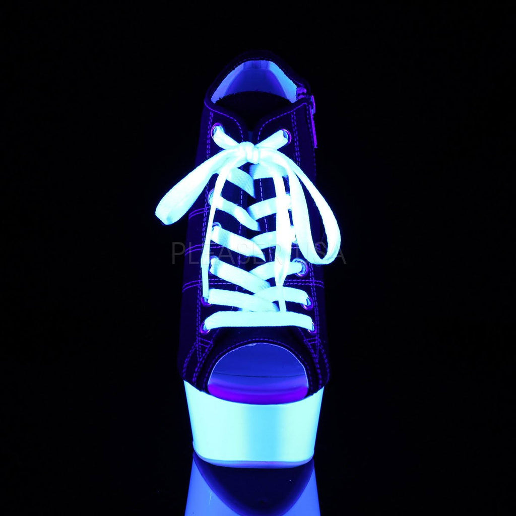 12 Black Canvas Neon White Pleaser E586