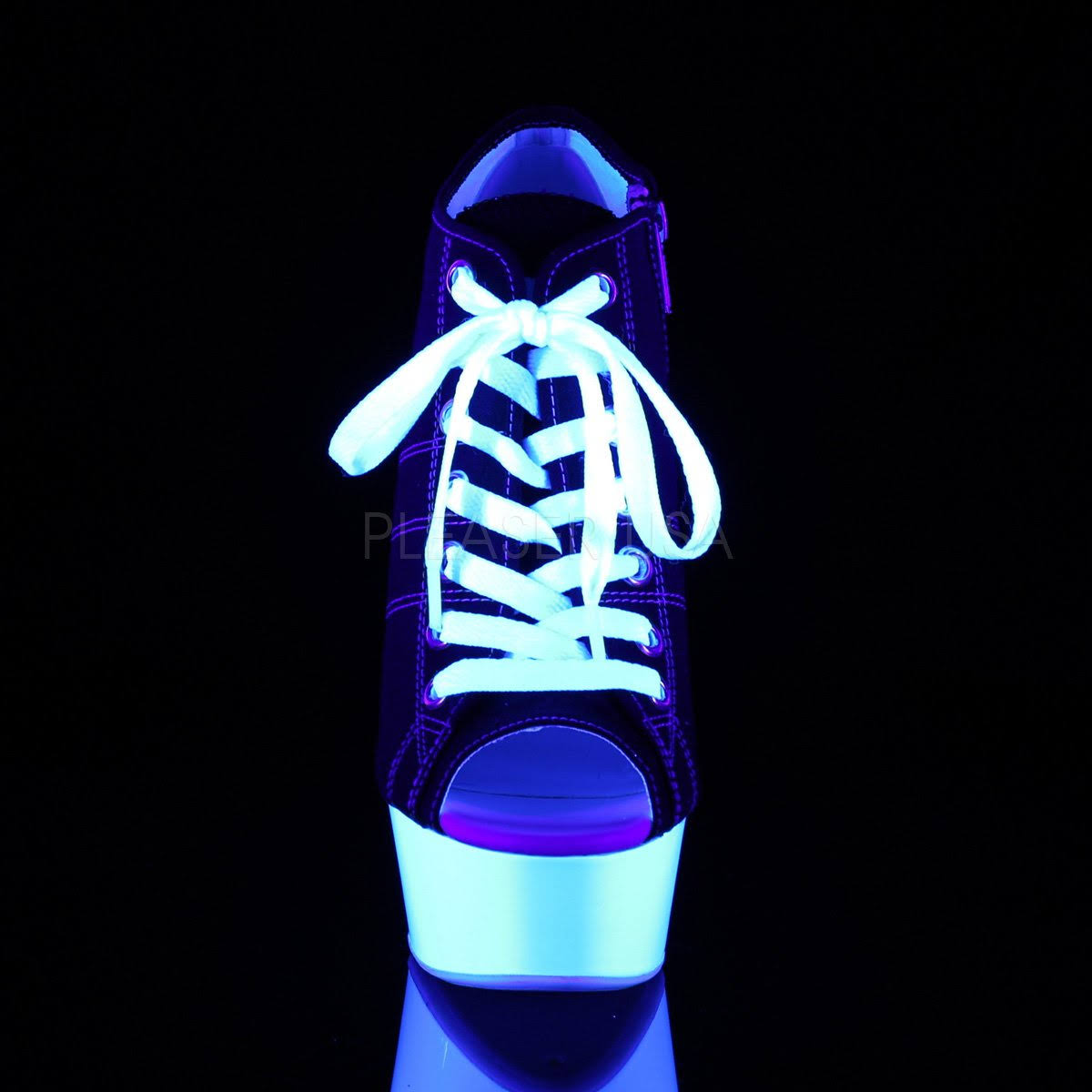 12 Black Canvas Neon White Pleaser E586