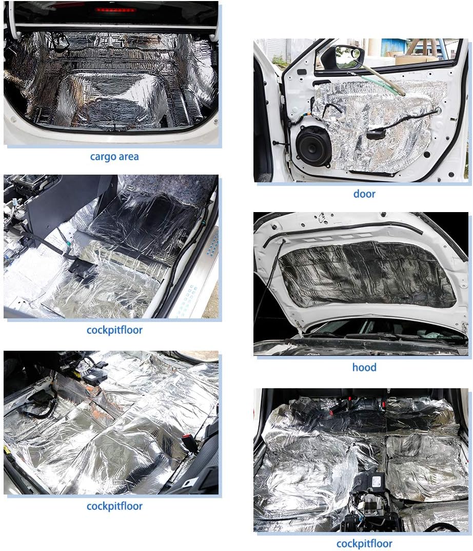 6.46sqft Car Sound Deadener Aluminum Foam Mat J5703