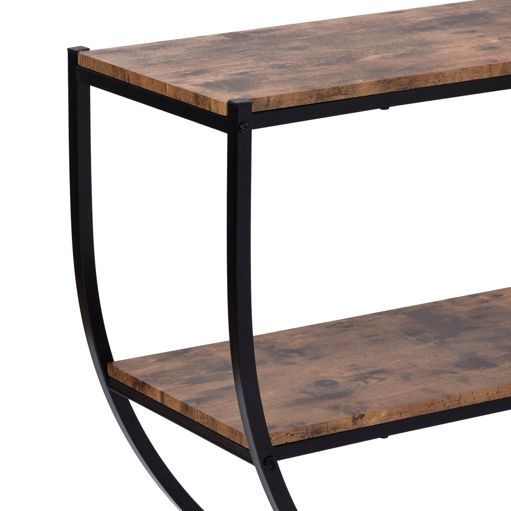 Black Distressed Wood Console Table L485