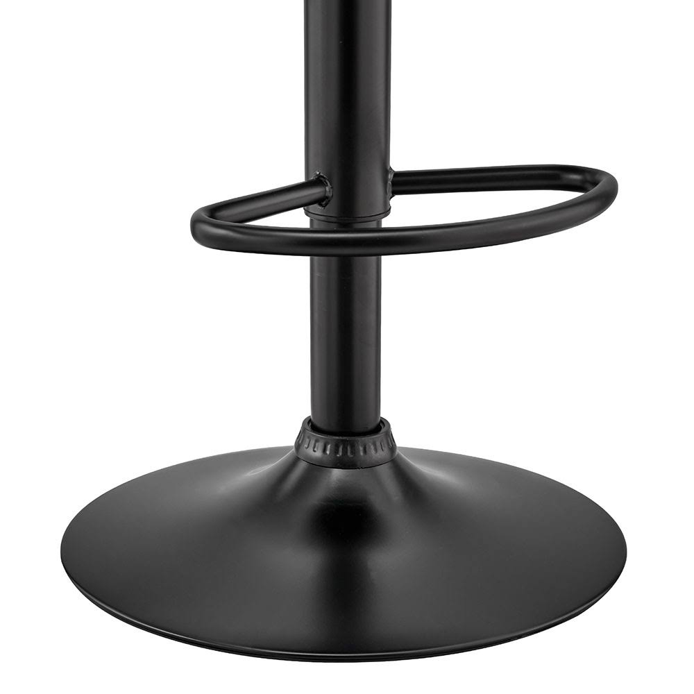 Gray Faux Leather and Black Metal Adjustable Swivel Bar Stool B36605