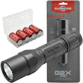 600 Lumen Tactical EDC Flashlight Bundle with 4 Extra CR123A Batteries and Battery Case (Tan) S26685