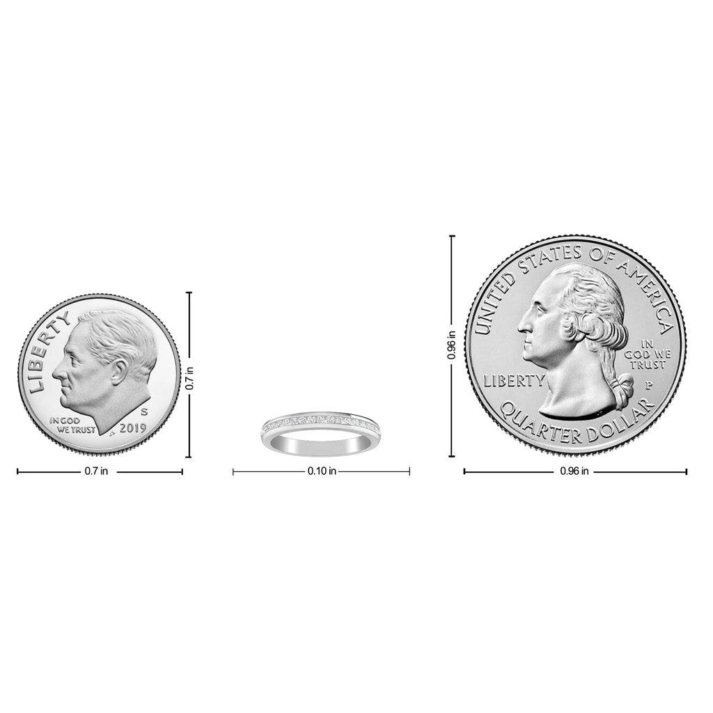 14K White Gold Round Diamond Stackable Band O304507