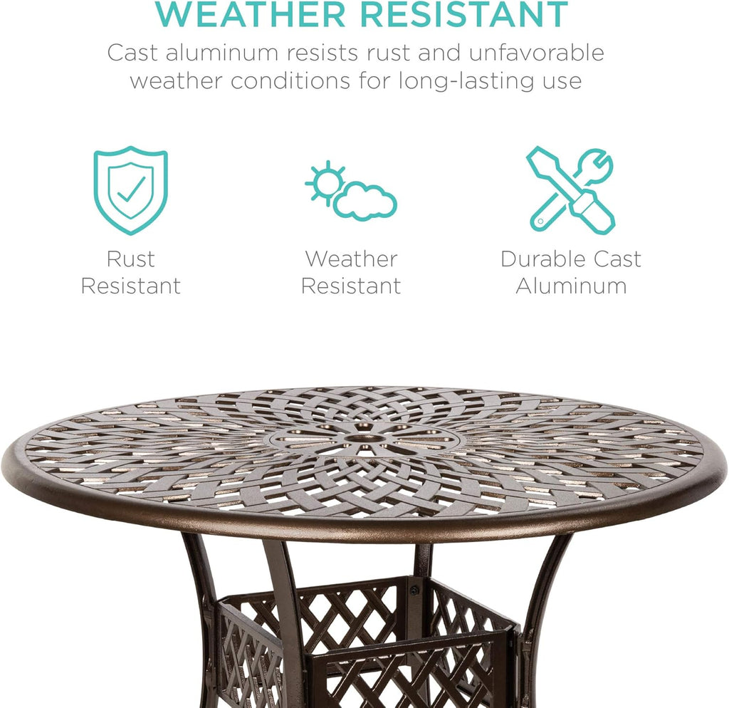 5-Piece Outdoor Cast Aluminum Dining Set with 4 Chairs A251