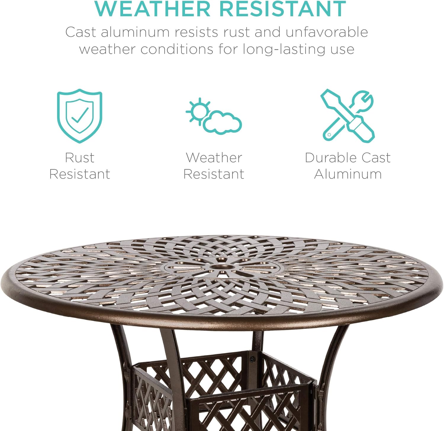 5-Piece Outdoor Cast Aluminum Dining Set with 4 Chairs A251
