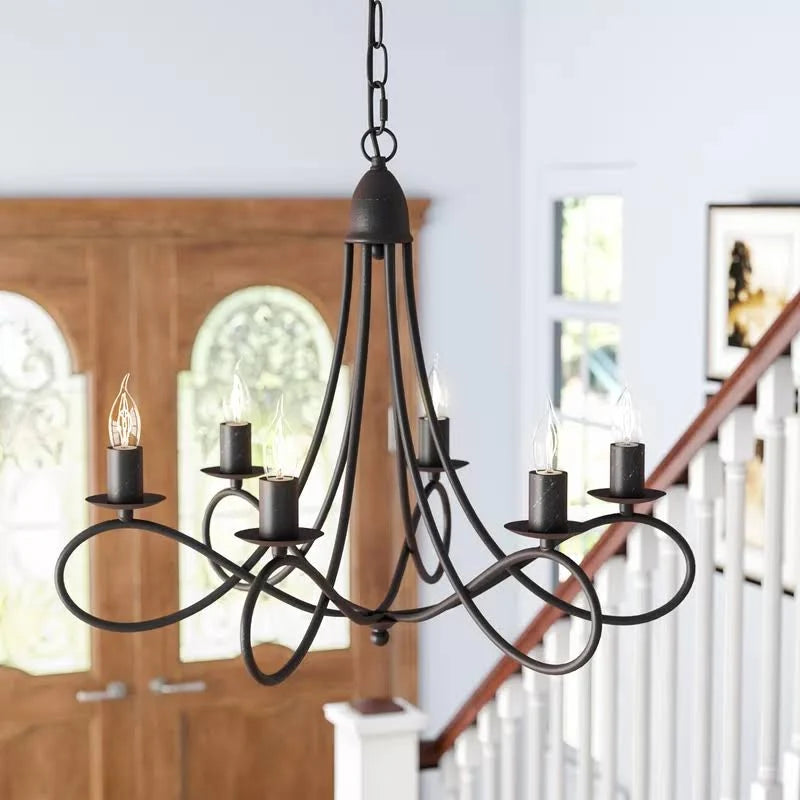 Polished Nickel 6-Light Candle-Style Chandelier U581269