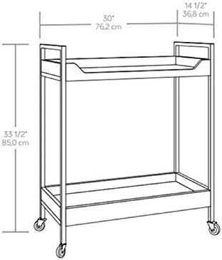 Modern Metal Frame Bar Cart with Storage Shelves C8430