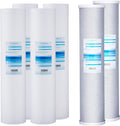 20 Inch Whole House Replacement Water Filter Cartridges PP Sediment and Block Carbon Filters 5 Micron Pack of 6 V99564