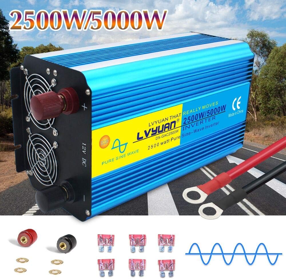1000W Pure Sine Wave Car Power Inverter Dual AC Outlets Dual USB Charging Ports Pack of 2 N502431
