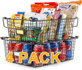 4 Pack Stackable Wire Baskets Metal Storage Bins B4874
