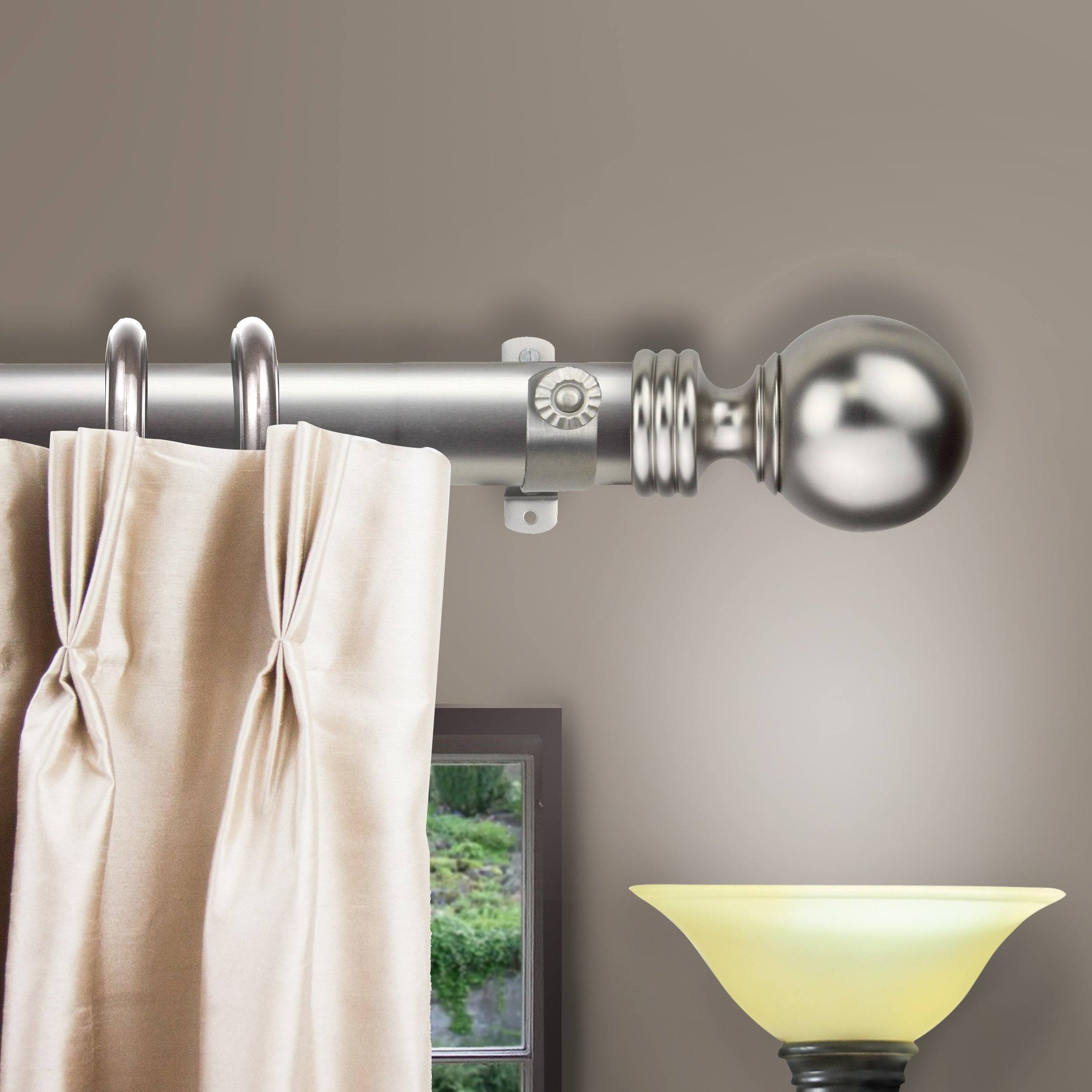 Satin Nickel Adjustable Rod with Center Open Sliders U956