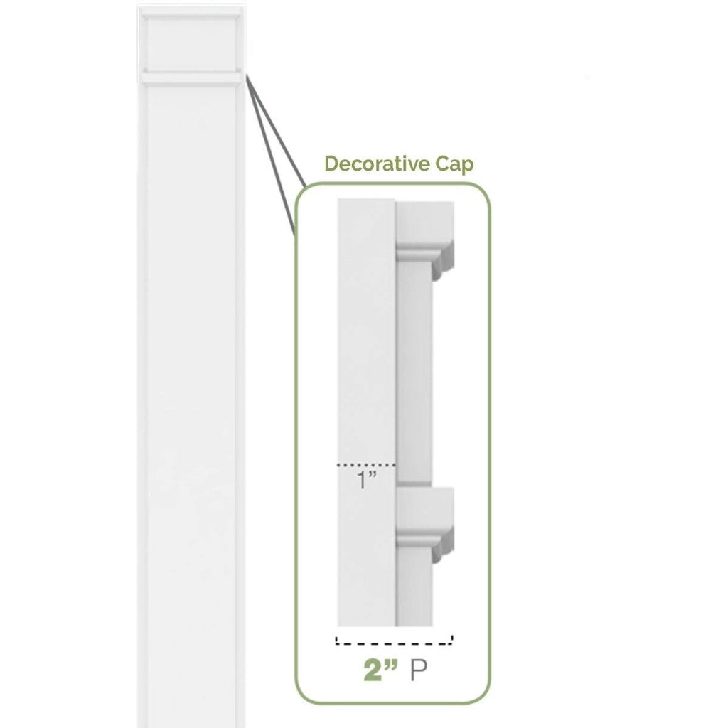Plain PVC Pilaster with Standard Capital and Base (Pair) J12619
