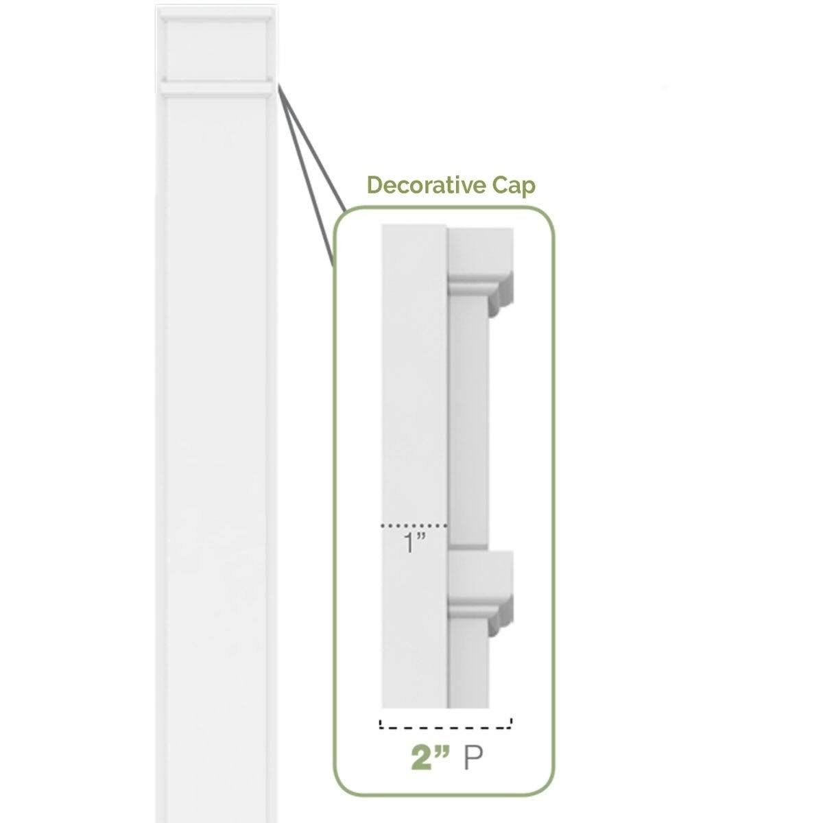 Plain PVC Pilaster with Standard Capital and Base (Pair) J12619