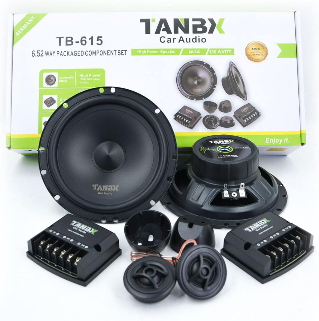 6.5 Car Component Speakers 2-Way 320W 4OHMS Aluminum Cone B2871