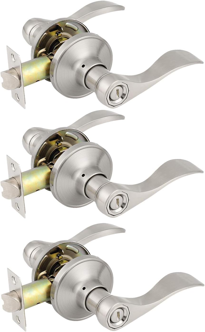 6 Pack Non-Locking Satin Nickel Door Lever Set U615877
