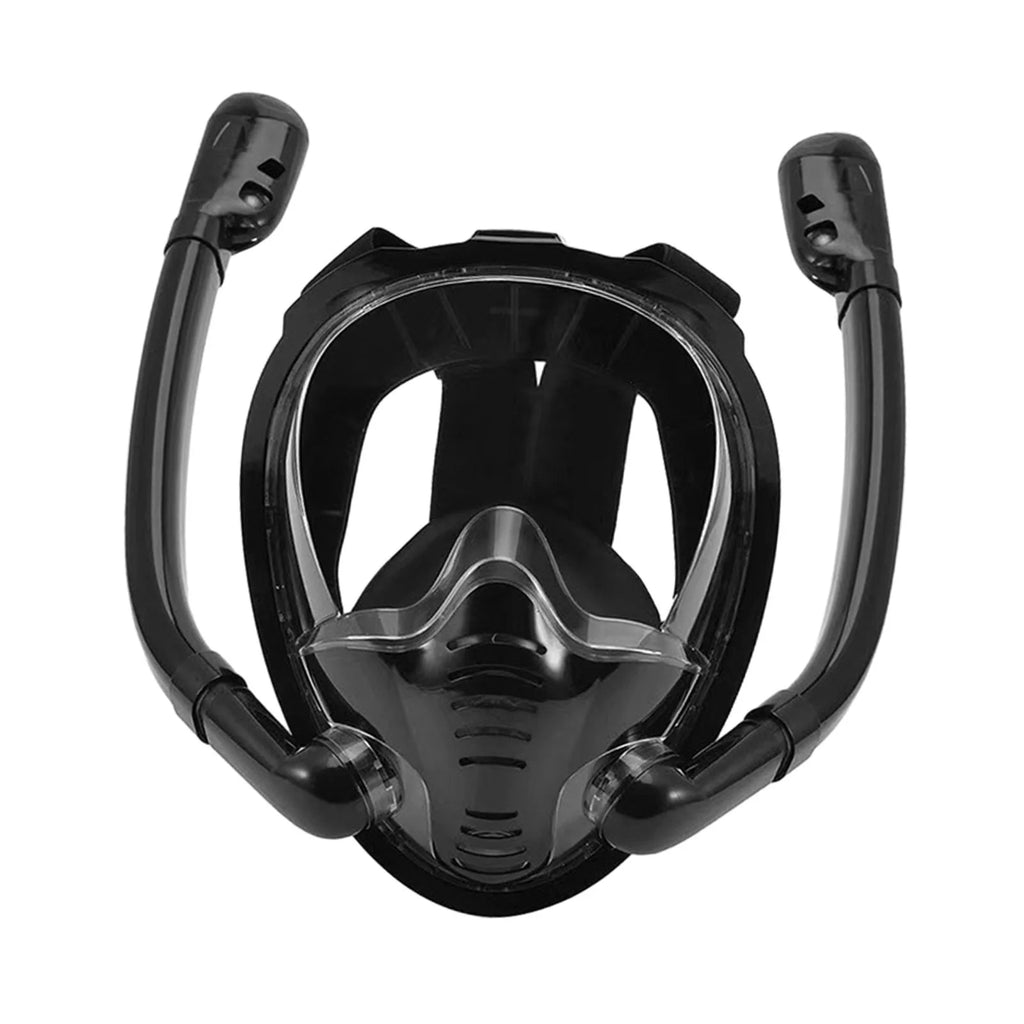 Snorkeling Double Tube Swimming Goggles with Camera Mount Black I279031