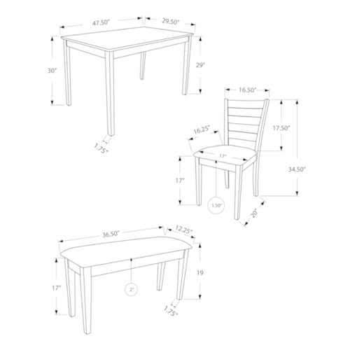 5pcs Solid Wood Dining Set Q98267