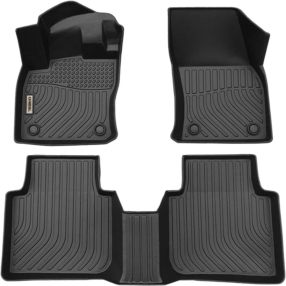Black Heavy Duty All Weather Front and Rear Car Floor Mats F3149