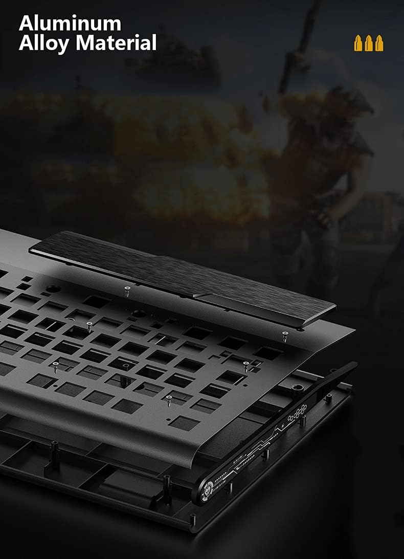 104-Keys Black Sandblast Metal Panel Gaming Keyboard with Mouse and Mouse Pads P9469