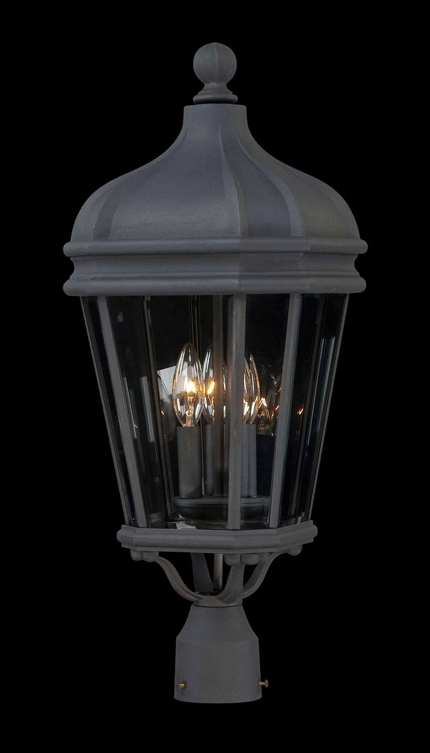 3 Light Post Mount Black S575